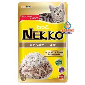 Foodinnova Nekko Adult Pouch Wet Cat Food Tuna Topping Shirasu In Jelly 70g